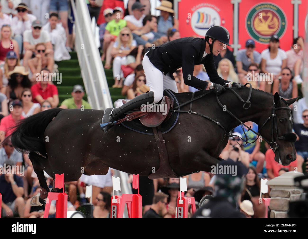 Kevin Staut, of France, competes during the Global Champions Tour, an ...
