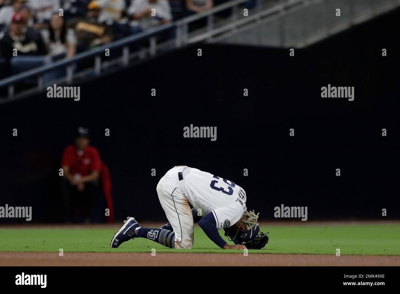 San Diego Padres right fielder Fernando Tatis Jr. (23) in the the sixth  inning of a baseball game Saturday, June 10, 2023, in Denver. (AP  Photo/David Zalubowski Stock Photo - Alamy