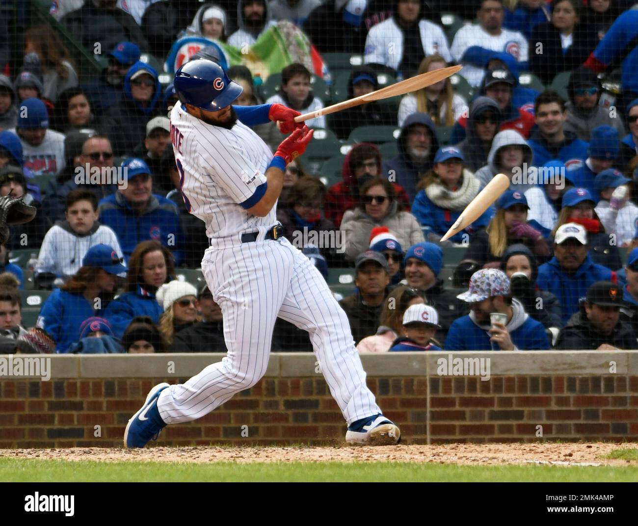 Chicago Cubs' David Bote flies out during the sixth inning of a baseball  game against the Miami Marlins, Sunday, Aug. 15, 2021, in Miami. (AP  Photo/Lynne Sladky Stock Photo - Alamy