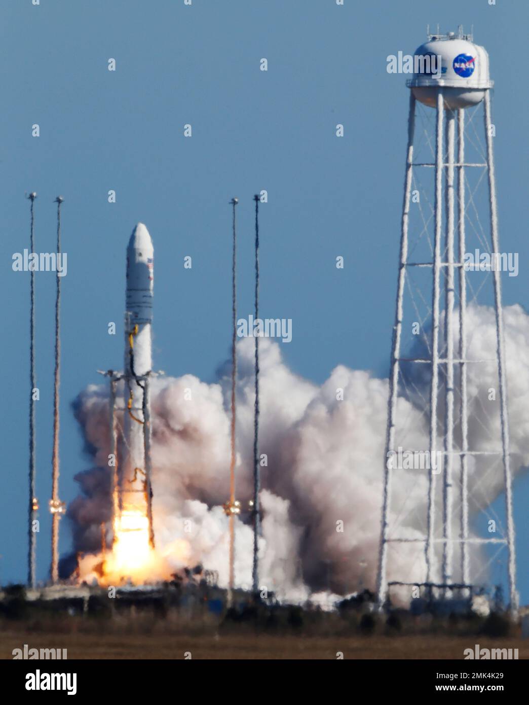 Northrop Grumman's Antares rocket lifts off the launch pad at NASA Wallops Flight Facility in