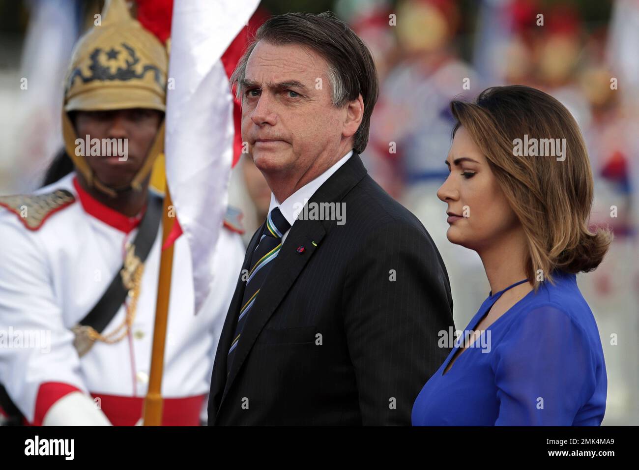 DF - Brasilia - 19/12/2019 - Christmas Cantata - Jair Bolsonaro, President  of the Republic, accompanied by Michelle Bolsonaro, First Lady, and Laura  Bolsonaro, Daughter of the President, this Thursday, December 19