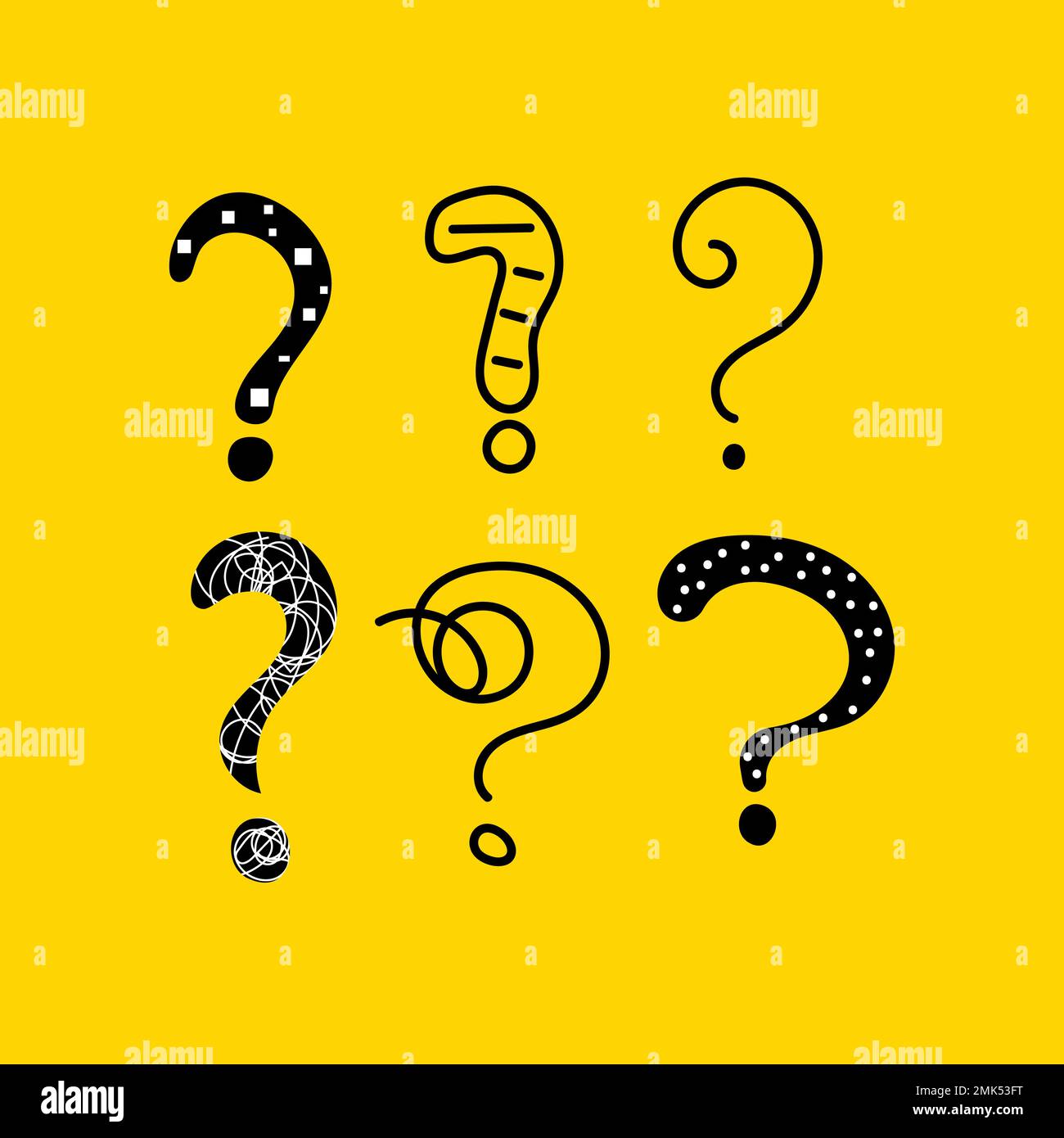 Question mark vector set, sketch. Collection of question marks Stock ...