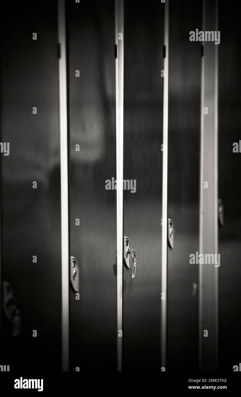 individual clothes storage lockers inside factory Stock Photo Alamy