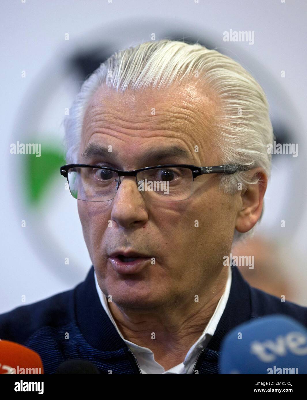 Spanish human rights lawyer and Julian Assange defense team member Baltasar  Garzon speaks with the media in Madrid, Spain, Thursday, April 11, 2019.  WikiLeaks founder Julian Assange was forcibly bundled out of