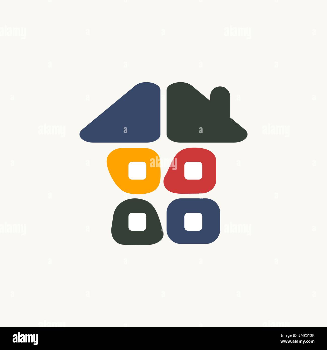 Abstract house icon, real estate agency vector logo Stock Vector Image