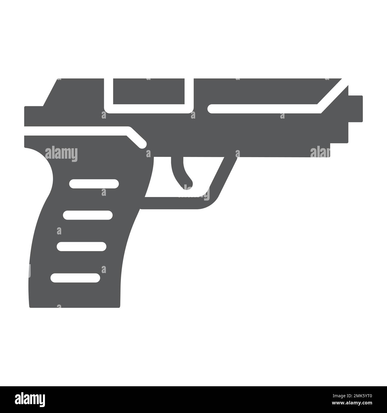 Pistol gun glyph icon, weapon and army, handgun sign, vector graphics ...