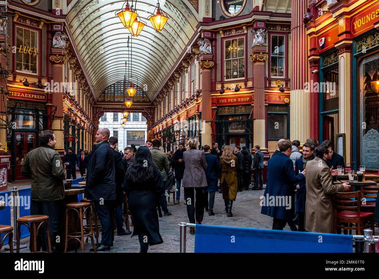 People Outside A Bar In Leadenhall Market, City of London, London, UK ...
