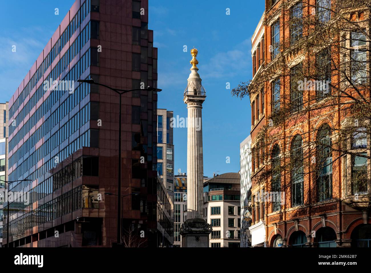 The Monument (To The Great Fire of London), City of London, London, UK. Stock Photo