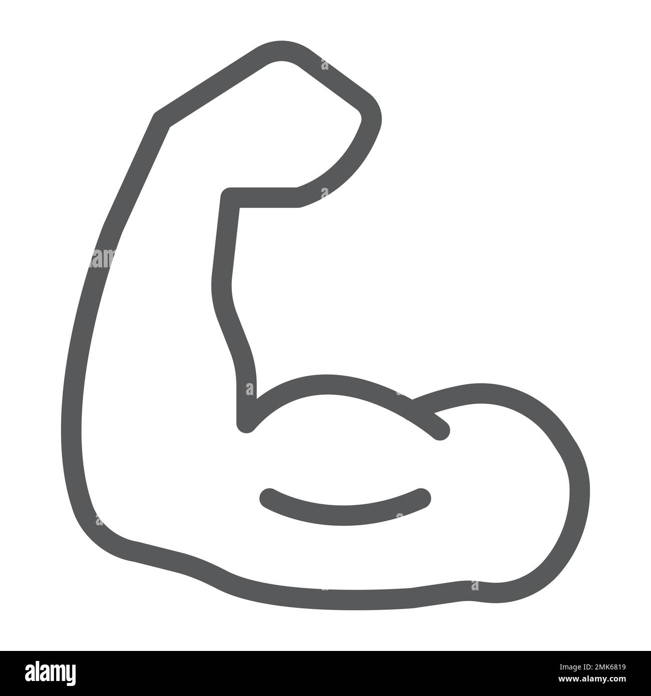 Strong arm bodybuilding flat line Royalty Free Vector Image