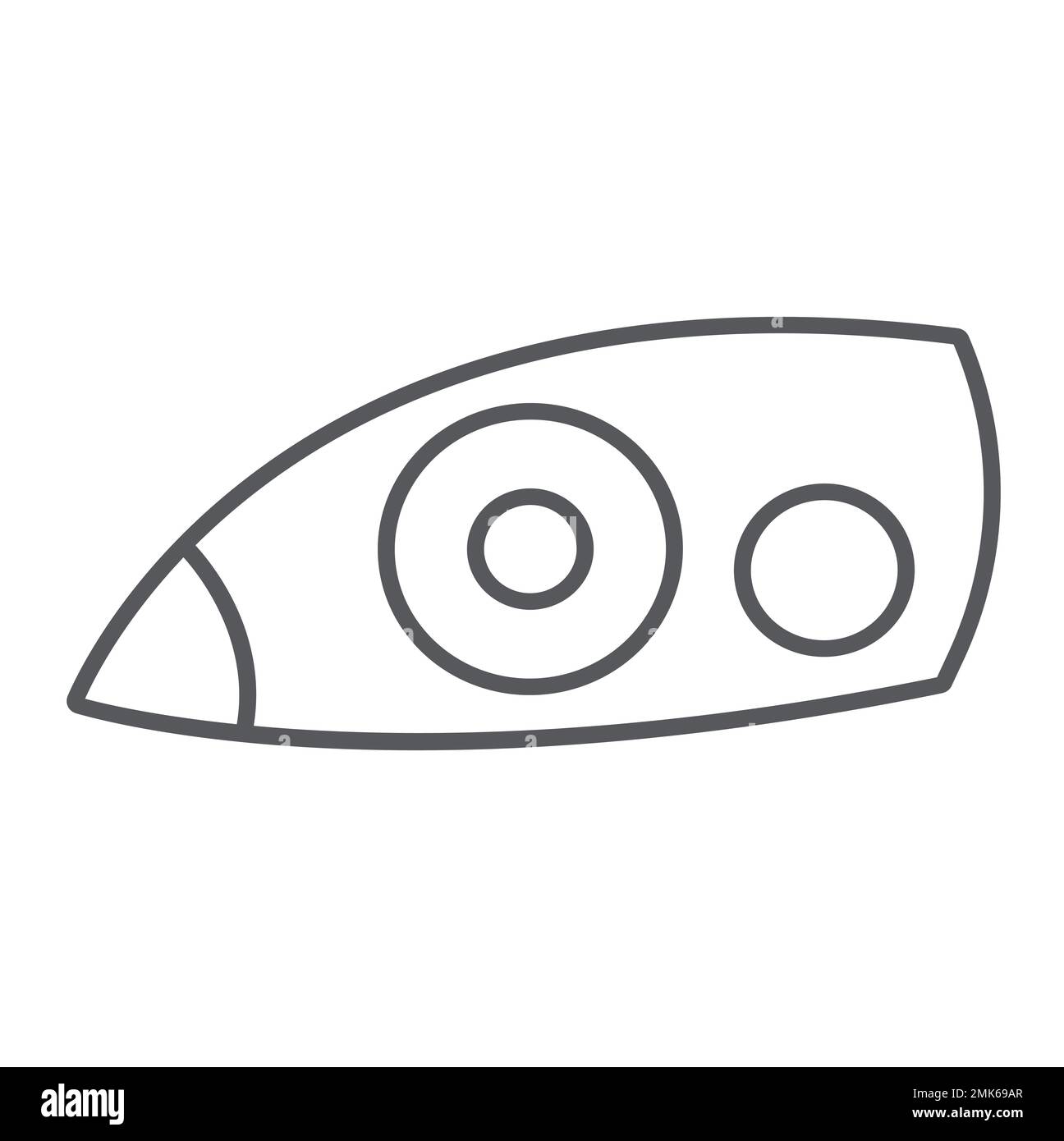 Car headlight thin line icon, auto and part, car light sign, vector ...