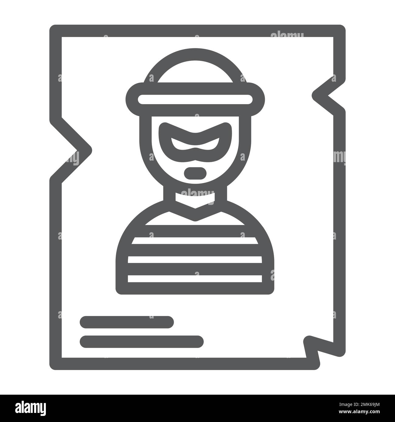Wanted line icon, police and reward, poster sign, vector graphics, a linear pattern on a white background, eps 10. Stock Vector