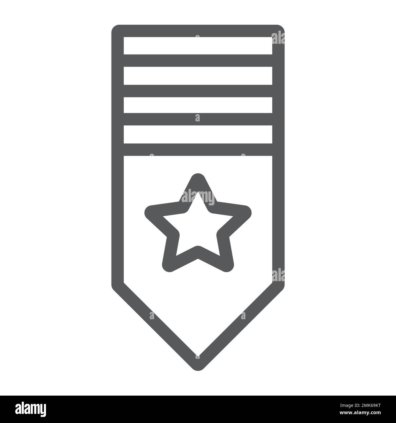 Rank shoulder line icon, badge and army, epaulette sign, vector graphics, a linear pattern on a white background, eps 10. Stock Vector
