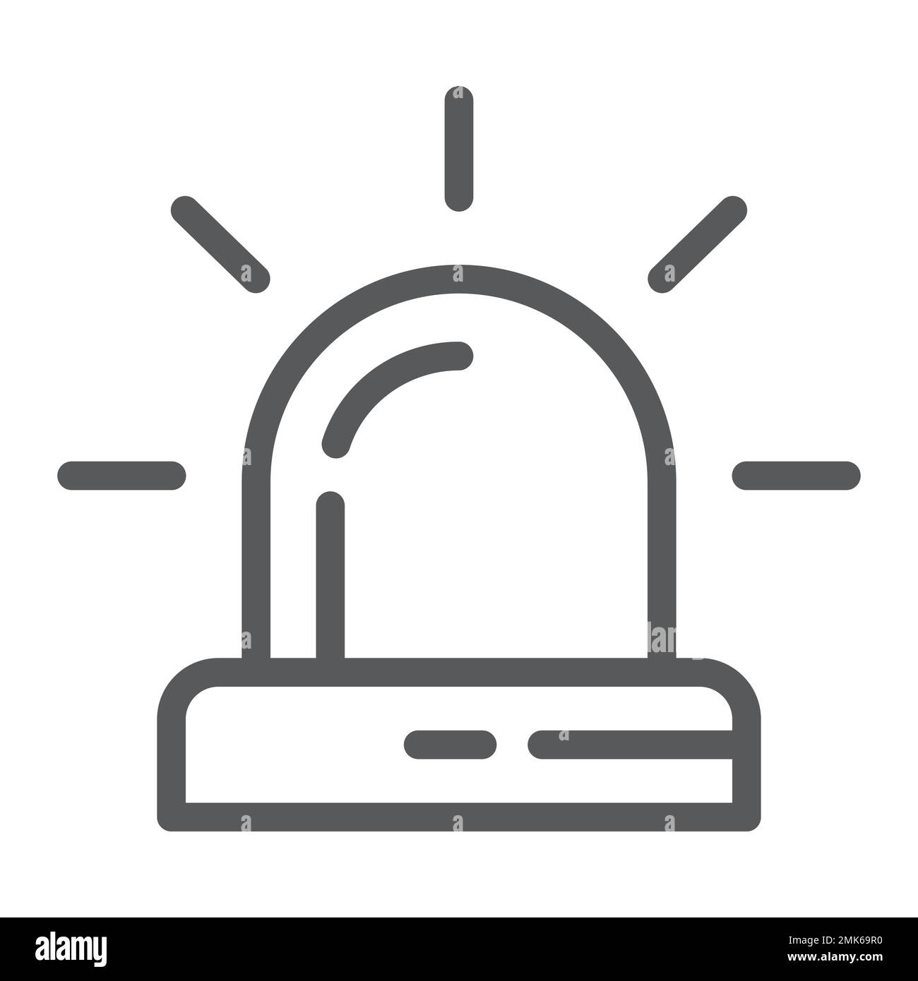 Alarm line icon, attention and alert, siren sign, vector graphics, a ...