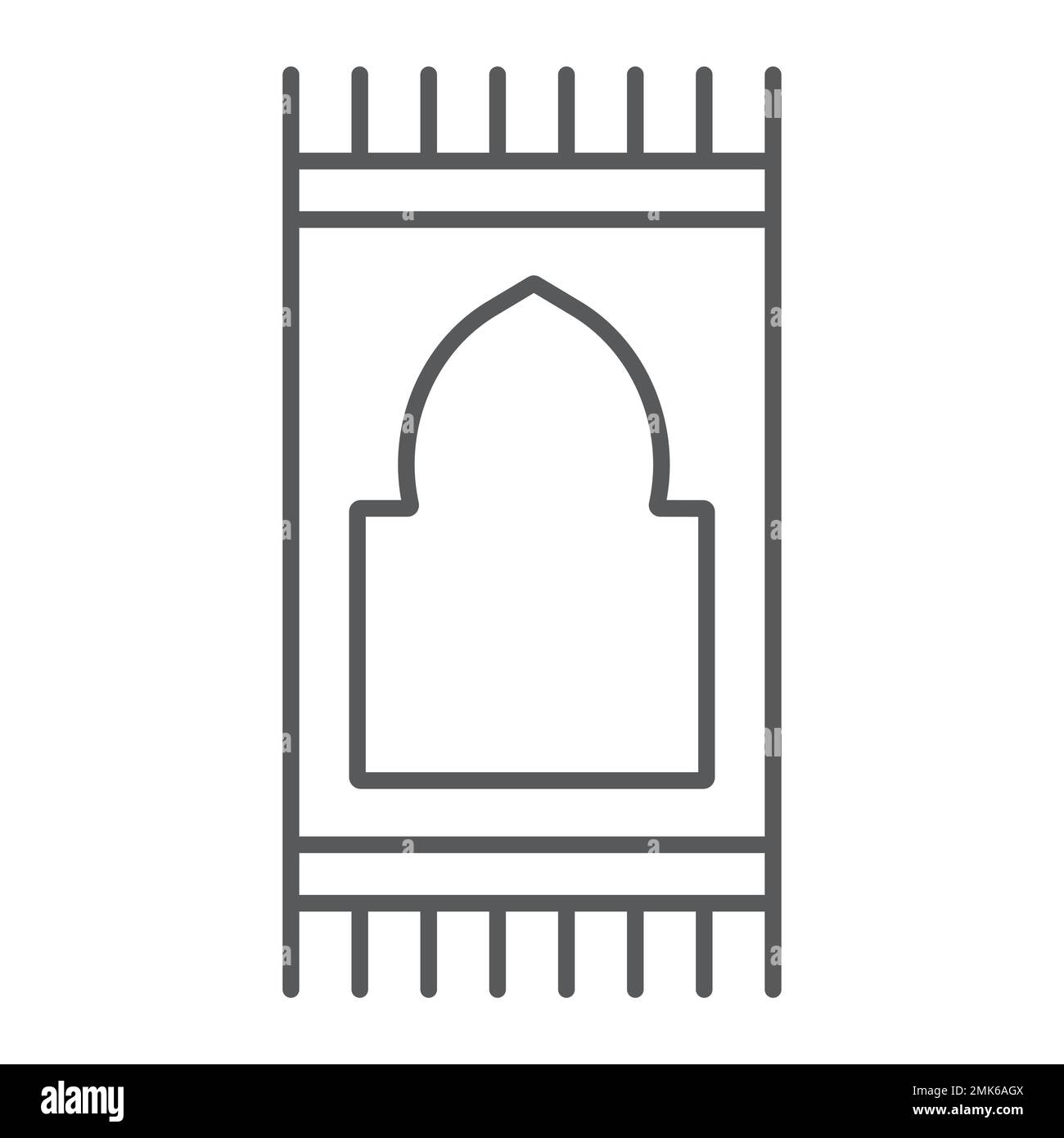 Prayer carpet thin line icon, arabic and rug, prayer pad sign, vector