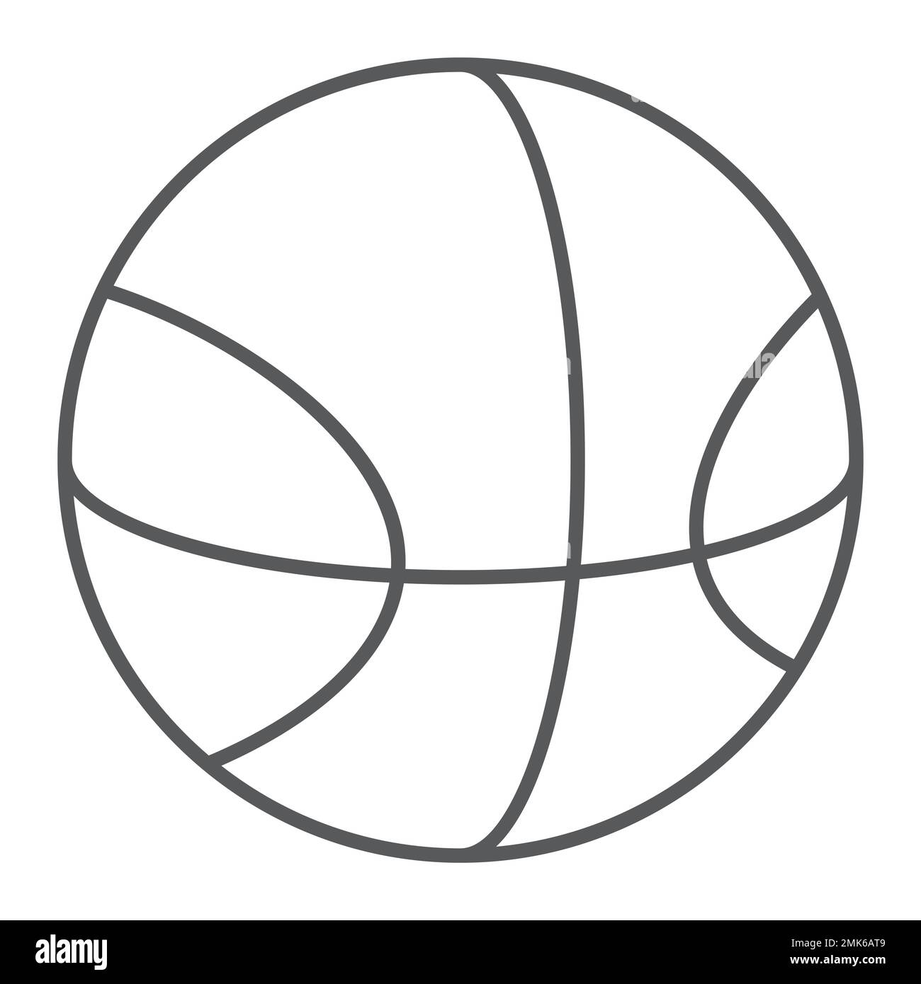Basketball thin line icon, sport and equipment, ball sign, vector graphics, a linear pattern on