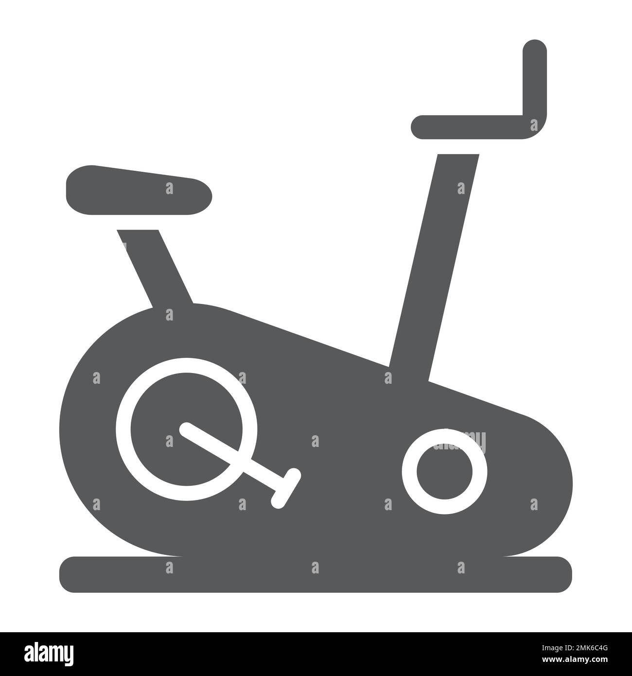 Stationary bike glyph icon, sport and equipment, exercise bicycle sign, vector graphics, a solid pattern on a white background, eps 10. Stock Vector
