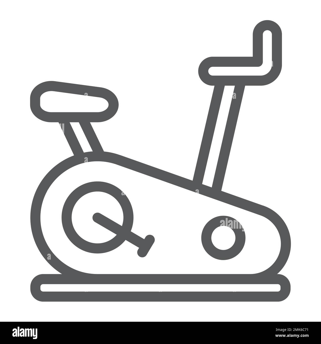 Stationary bike line icon, sport and equipment, exercise bicycle sign, vector graphics, a linear pattern on a white background, eps 10. Stock Vector