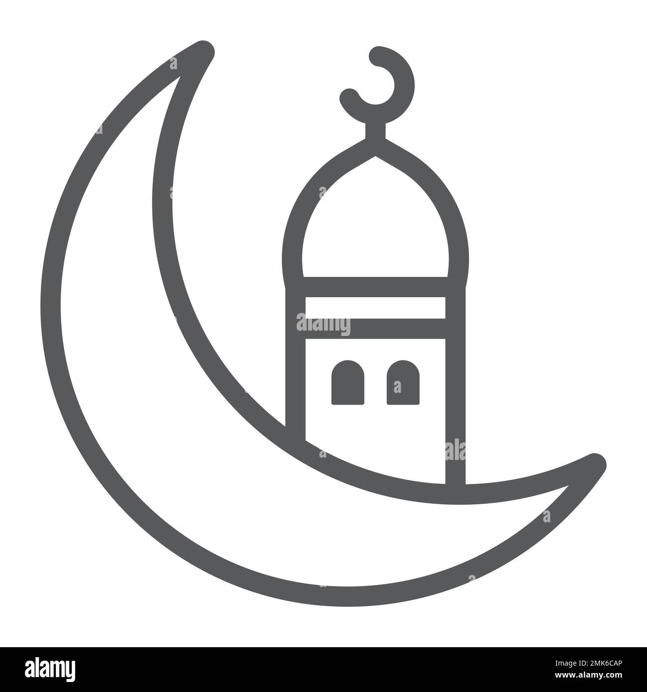 Islamic ramadan line icon, arabic and islam, ramadam kareem sign, vector graphics, a linear pattern on a white background, eps 10. Stock Vector