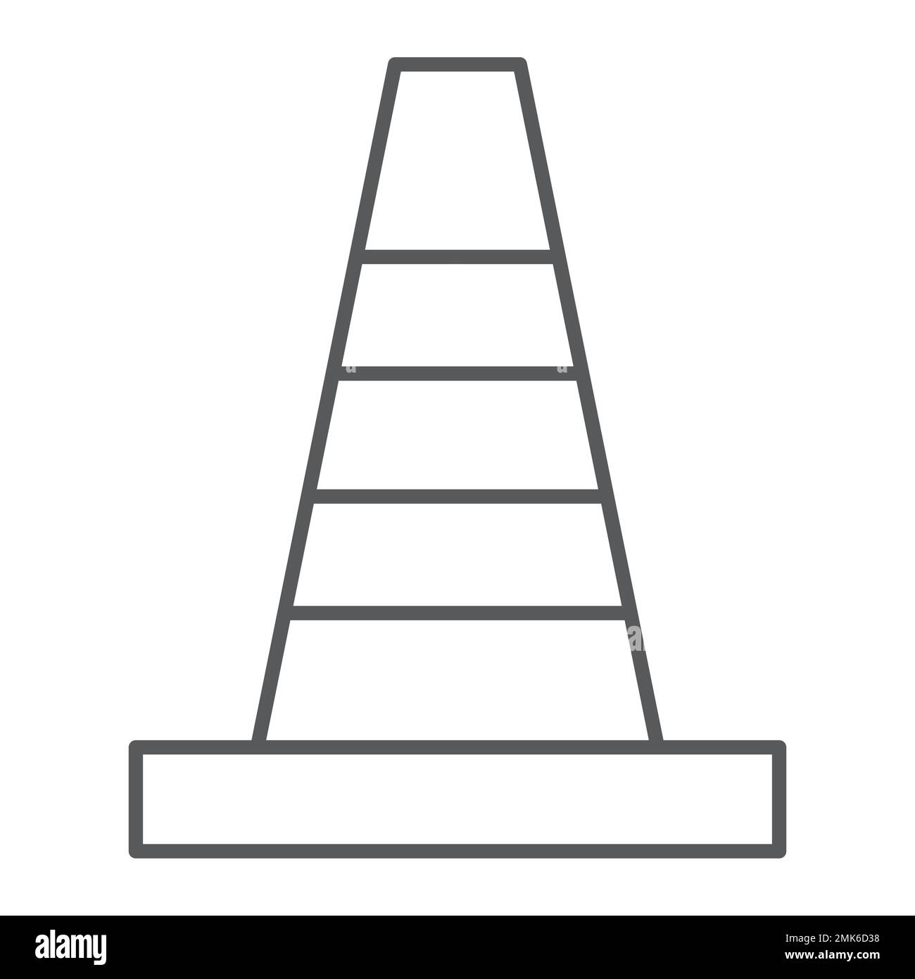 Road cone thin line icon, barrier and traffic, construction cone sign