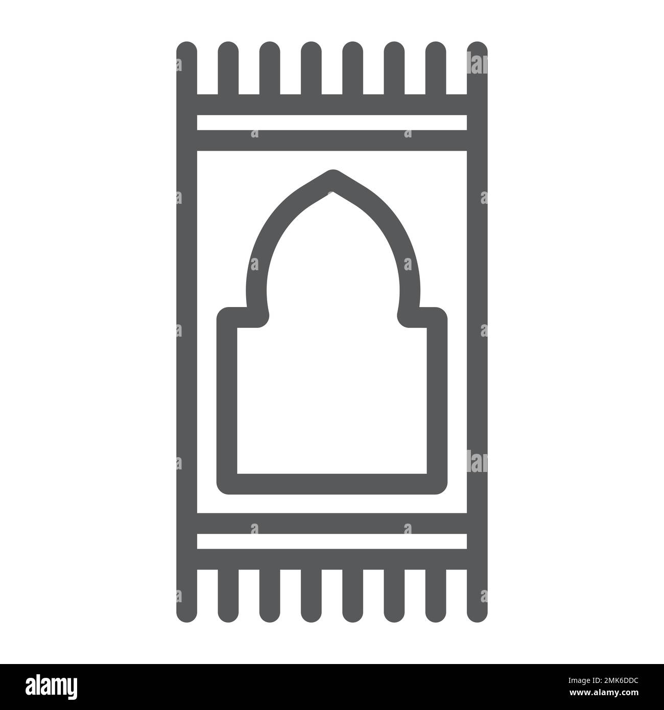 Prayer carpet line icon, arabic and rug, prayer pad sign, vector