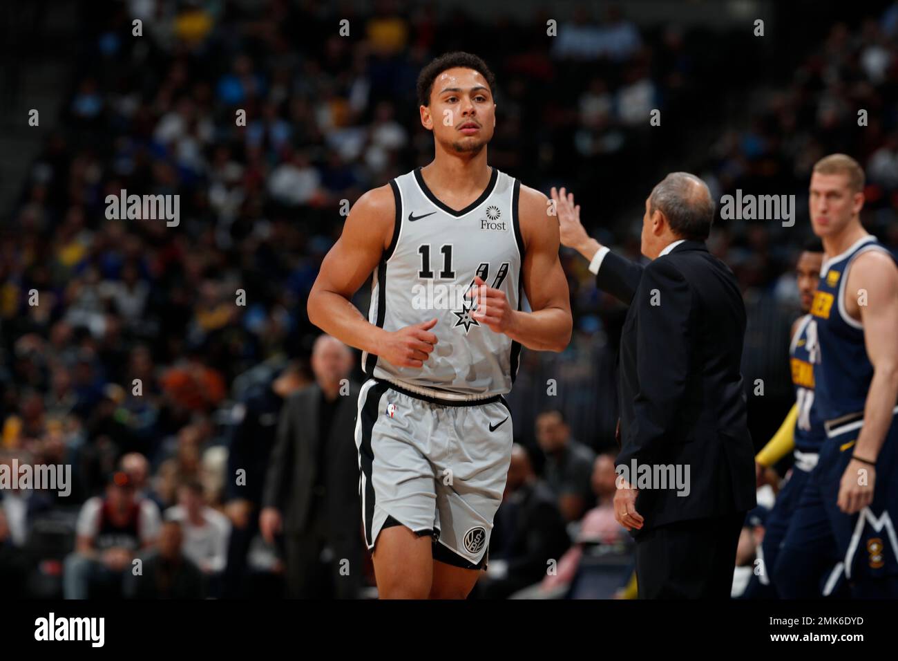 San Antonio Spurs guard Bryn Forbes (11) in the first half of an NBA  basketball game Wednesday, April 3, 2019, in Denver. (AP Photo/David  Zalubowski Stock Photo - Alamy