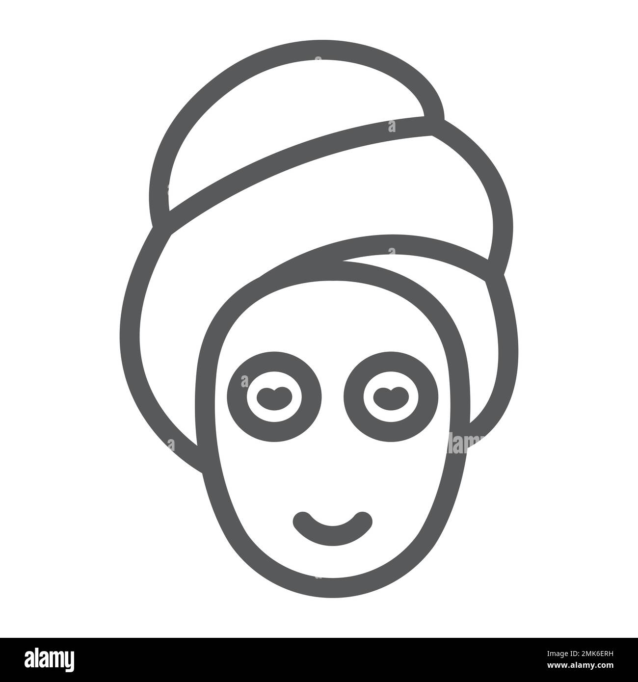 Beauty mask line icon, skin and beauty, face care sign, vector graphics