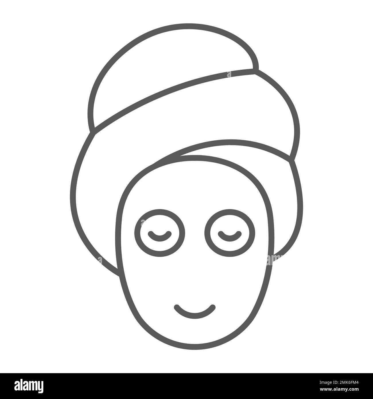 Beauty mask thin line icon, skin and beauty, face care sign, vector