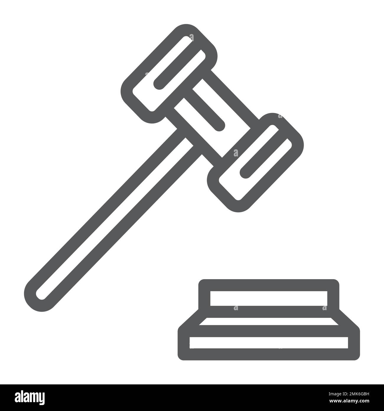 Gavel line icon, justice and judge, hammer sign, vector graphics, a