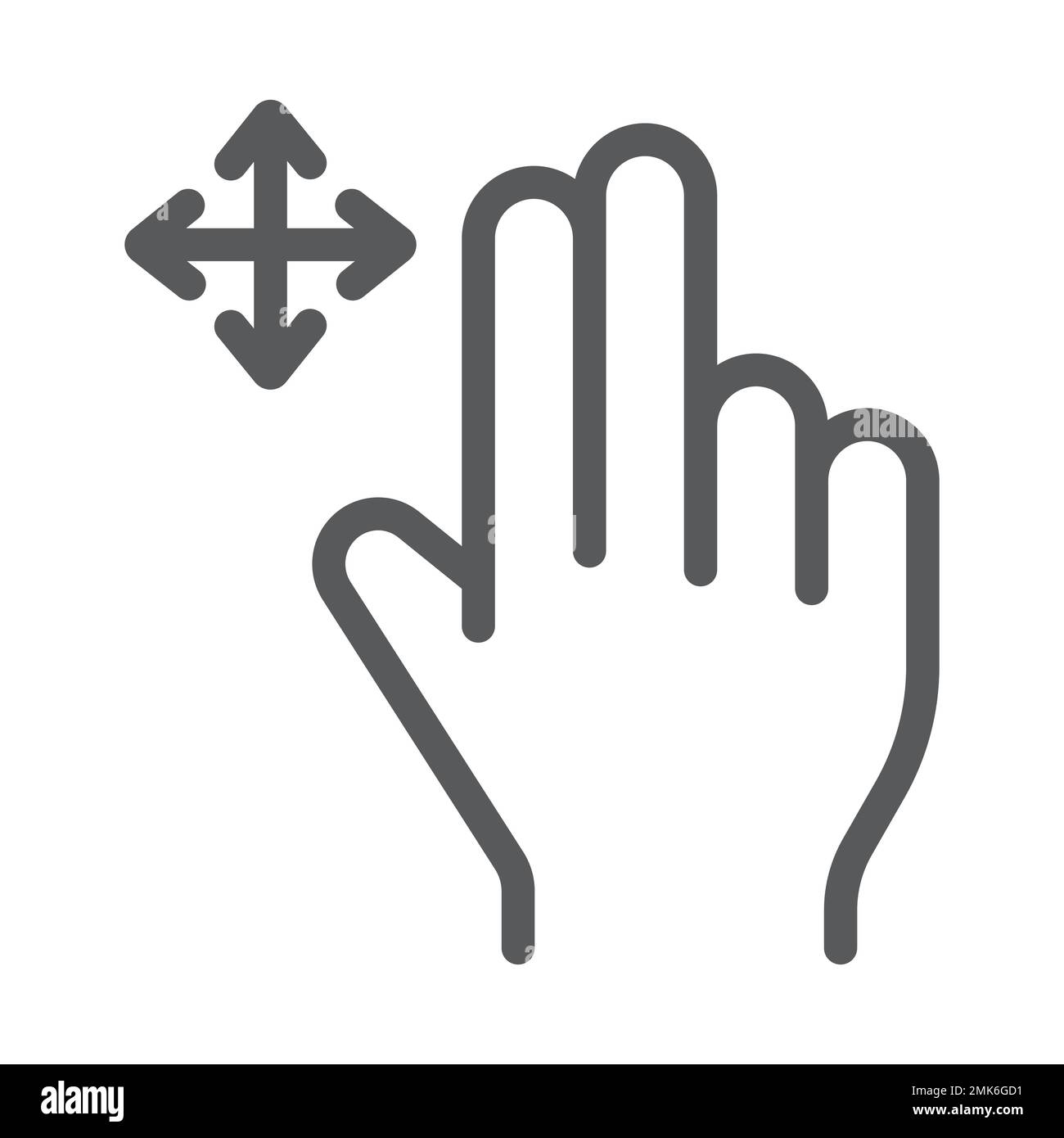 Flick right line icon, finger and hand, gesture sign, vector graphics, a  linear pattern on a white background, eps 10 Stock Vector Image & Art -  Alamy