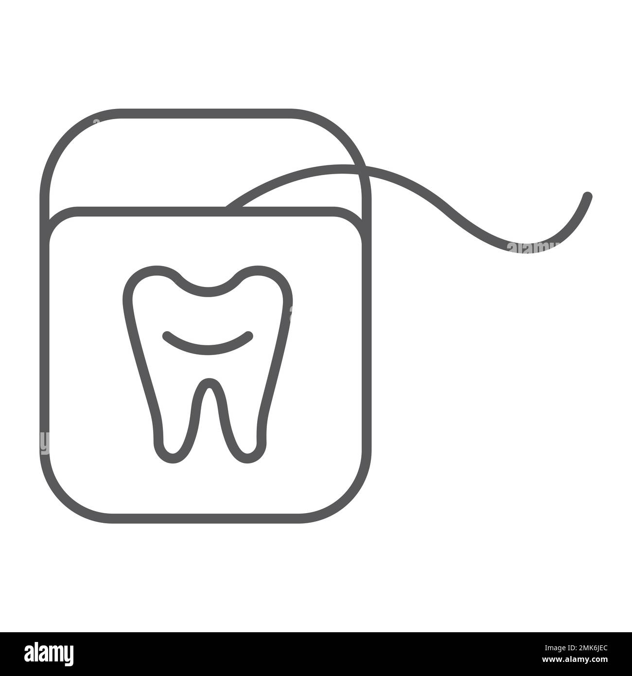 Dental floss thin line icon, dentist and dentistry, tooth care sign