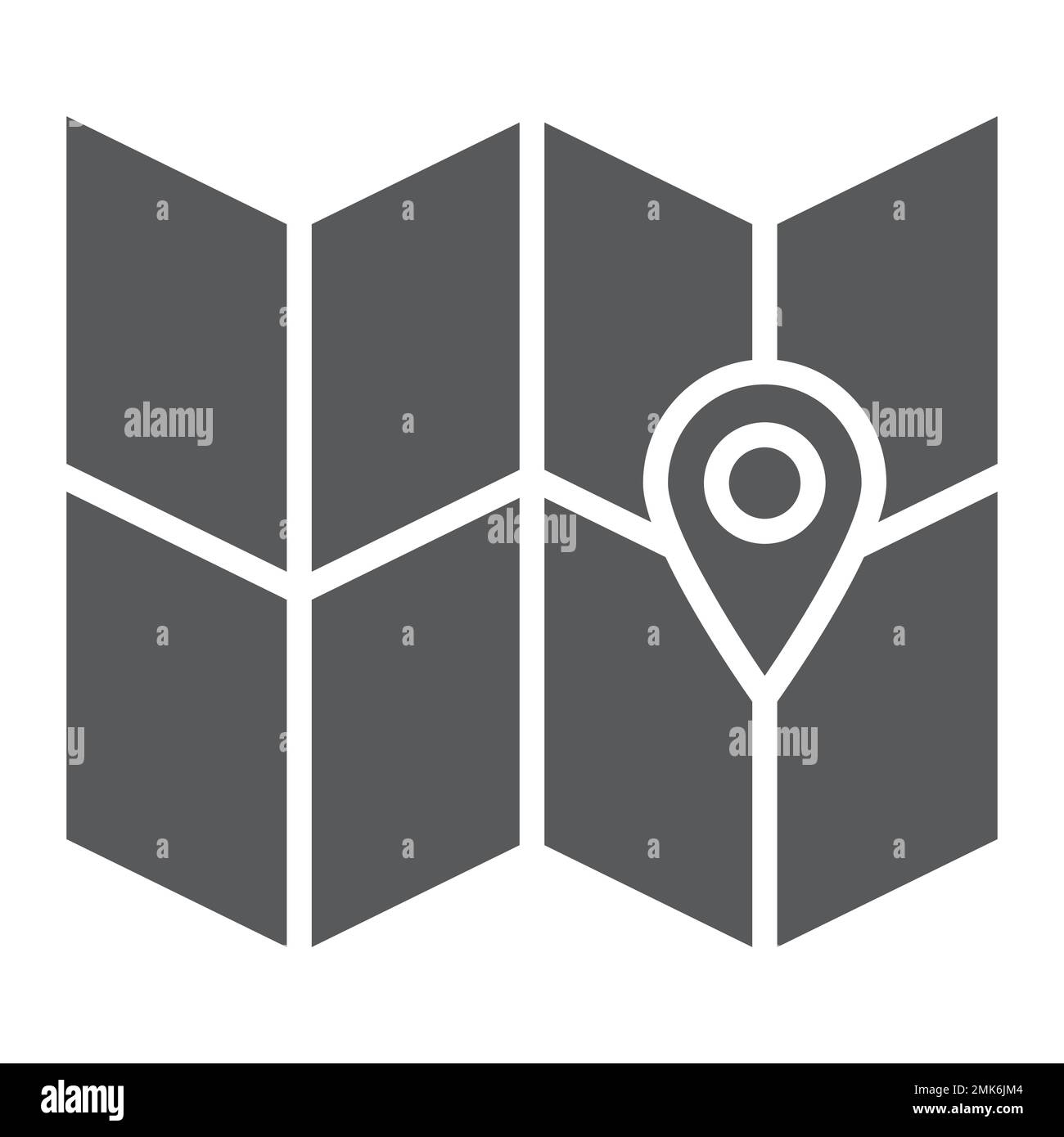 Map glyph icon, location and travel, direction sign, vector graphics, a ...