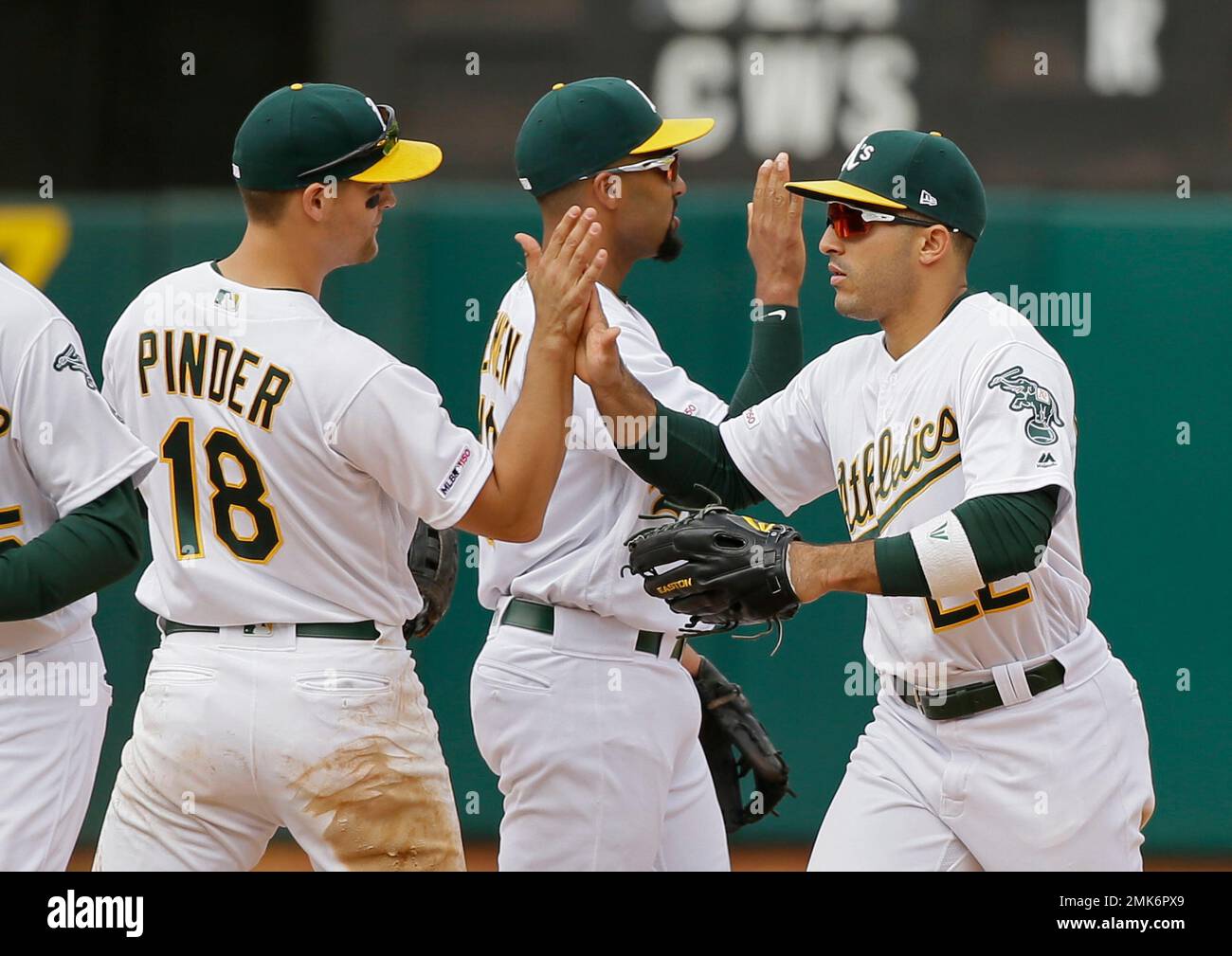 MINNEAPOLIS, MN - AUGUST 25: Oakland Athletics Outfield Ramon Laureano (22)  looks on before a MLB game between the Minnesota Twins and Oakland  Athletics on August 25, 2018 at Target Field in