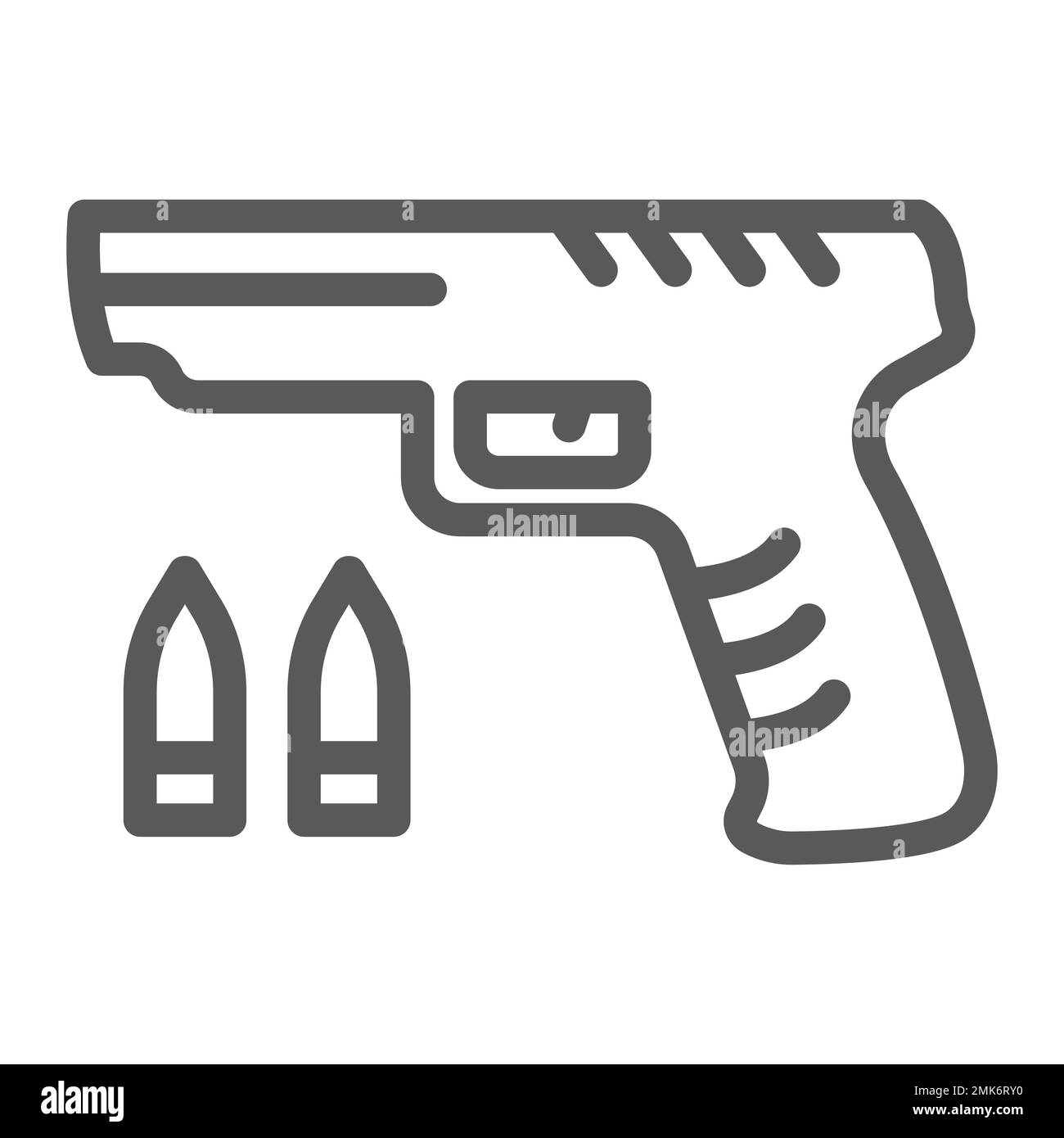 Shooter game line icon, game and play, gun sign, vector graphics, a