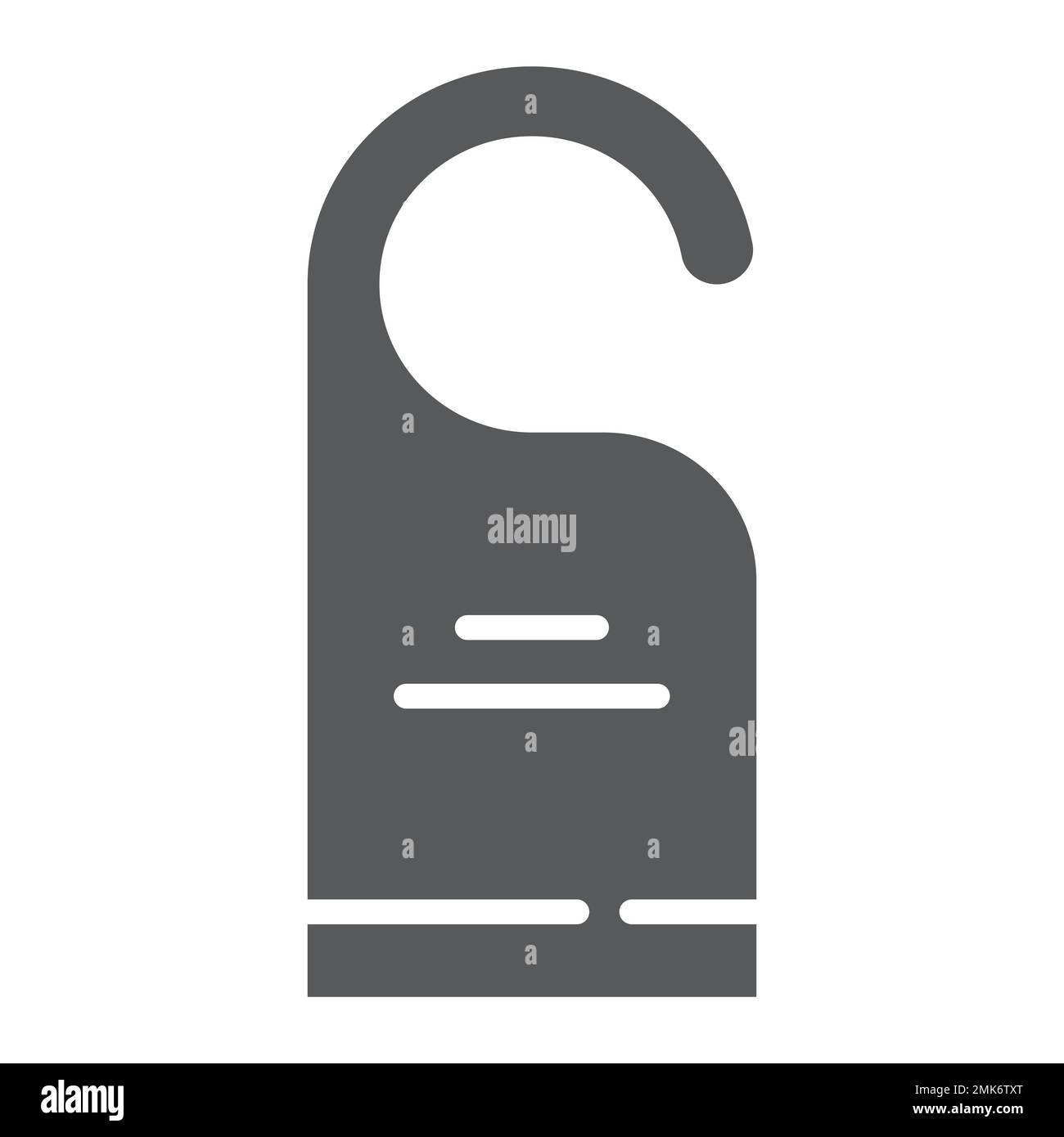 Do not disturb glyph icon, label and hotel, door hanger sign, vector graphics, a solid pattern on a white background, eps 10. Stock Vector