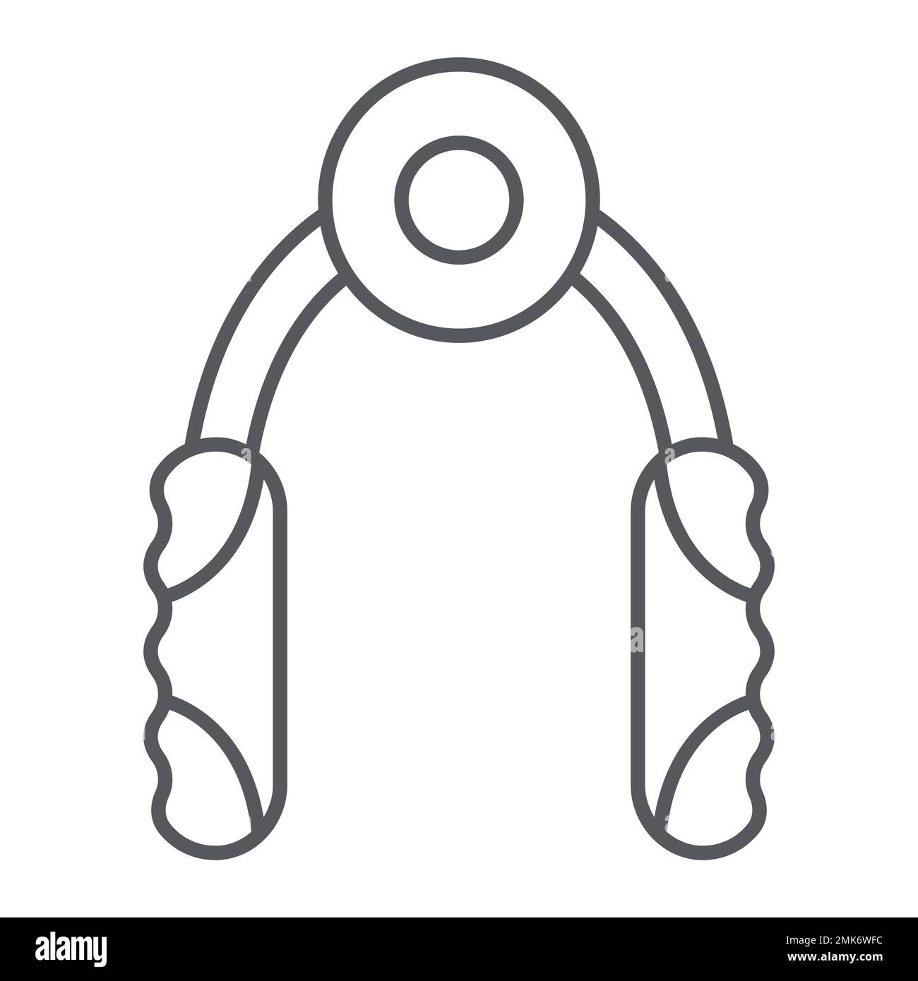 Hand gripper thin line icon, equipment and training, expander sign ...