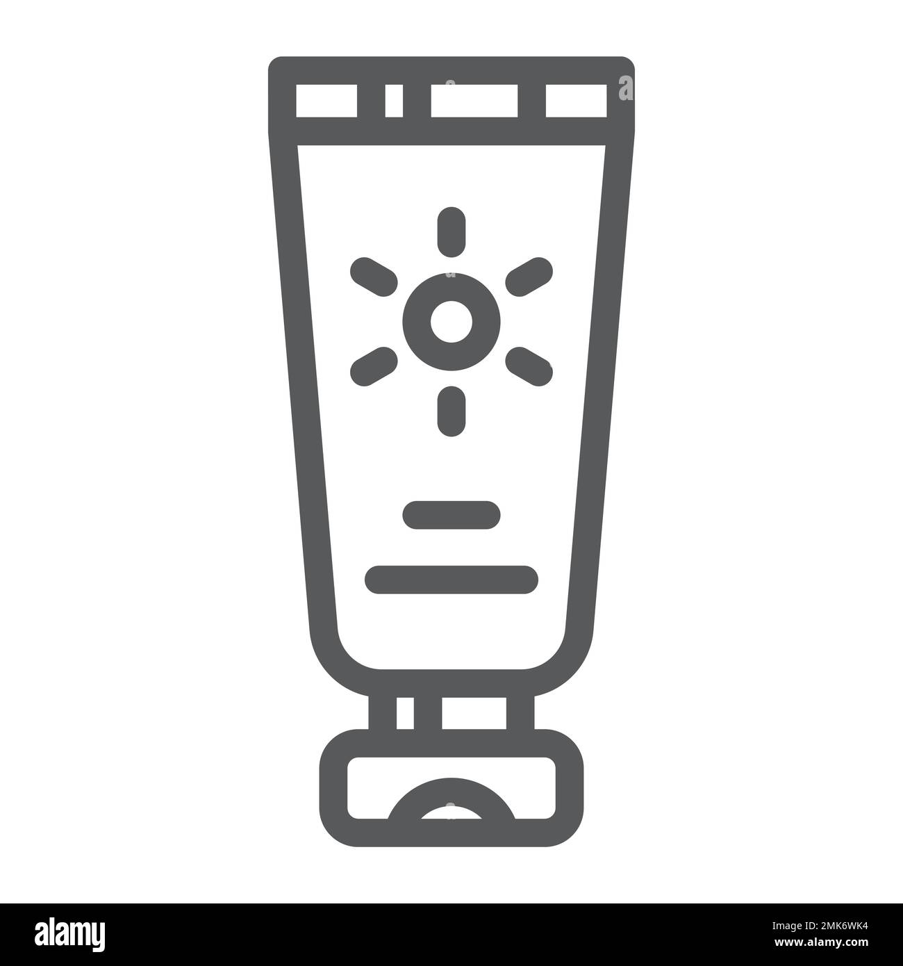 Sun protection line icon, cream and cosmetic, sunscreen sign, vector