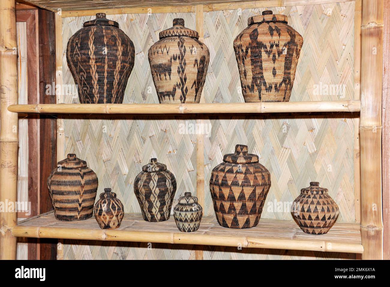 Souvenir handmade baskets container from palm leaves, Mindoro