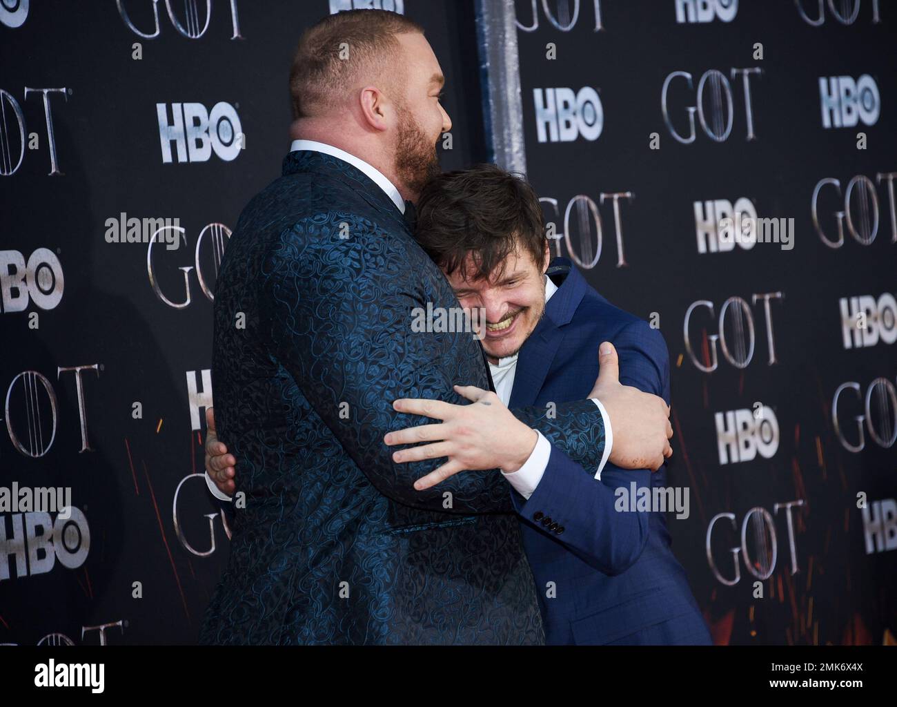 Actors Hafþór Júlíus Björnsson, left, and Pedro Pascal attend HBO's