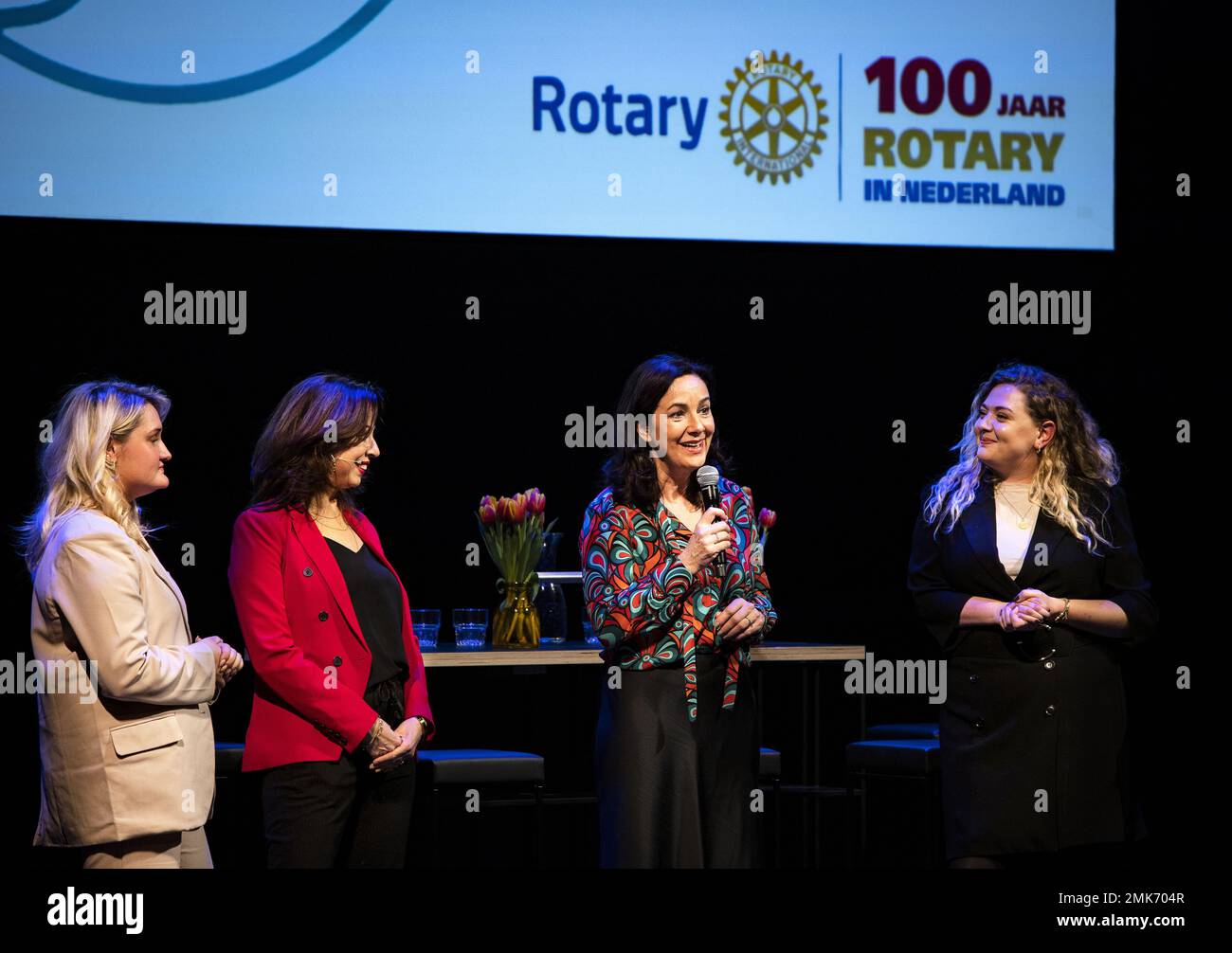 AMSTERDAM - Mayor Femke Halsema during the celebration of the 100th anniversary of welfare club Rotary Netherlands in International Theater Amsterdam. Rotary has more than a million members worldwide, the Netherlands has about 16,000 Rotary members. The clubs are mainly involved in social welfare projects. ANP RAMON VAN FLYMEN netherlands out - belgium out Stock Photo