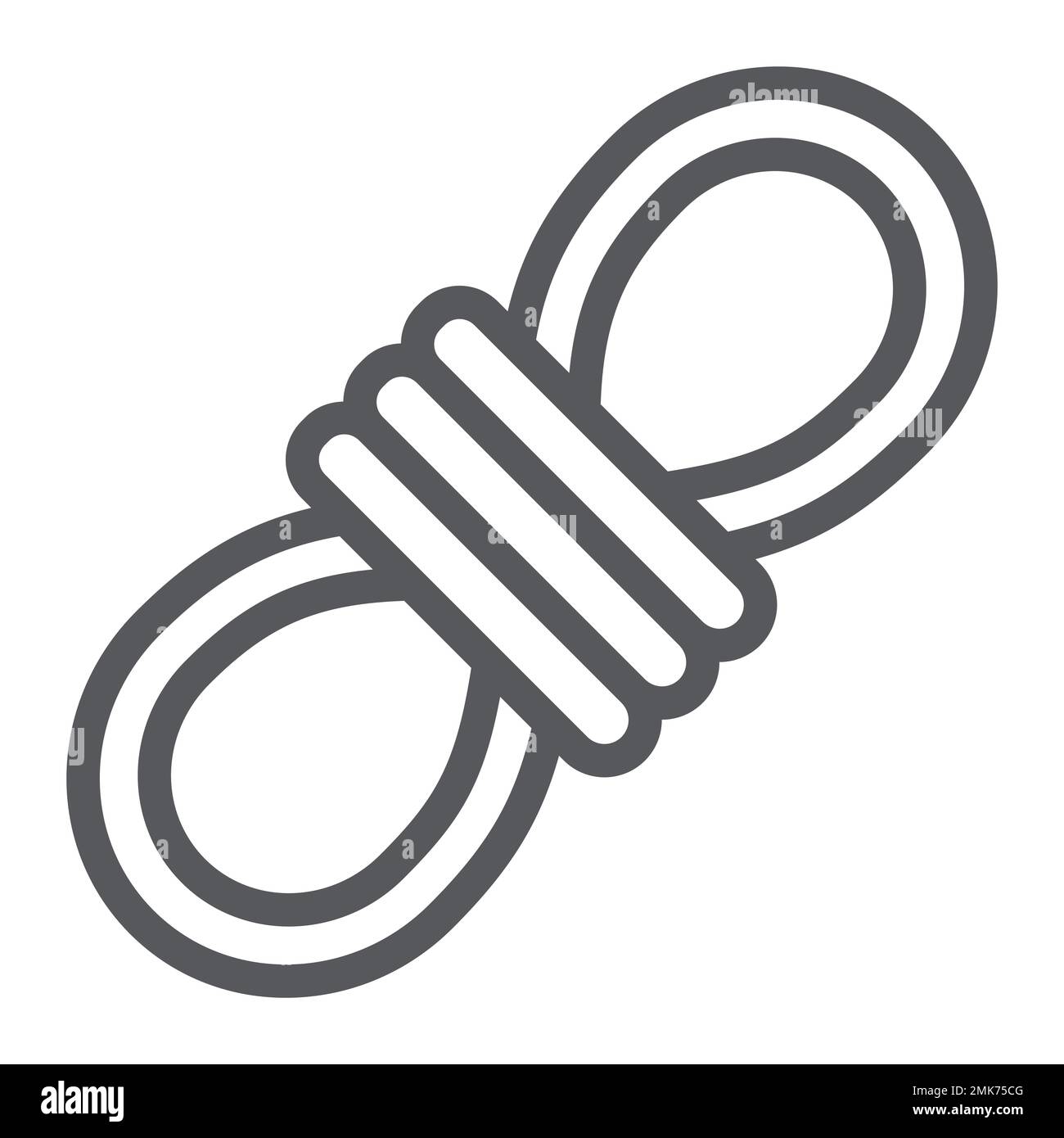 Rope line icon, camping and tourism, knot sign, vector graphics, a ...