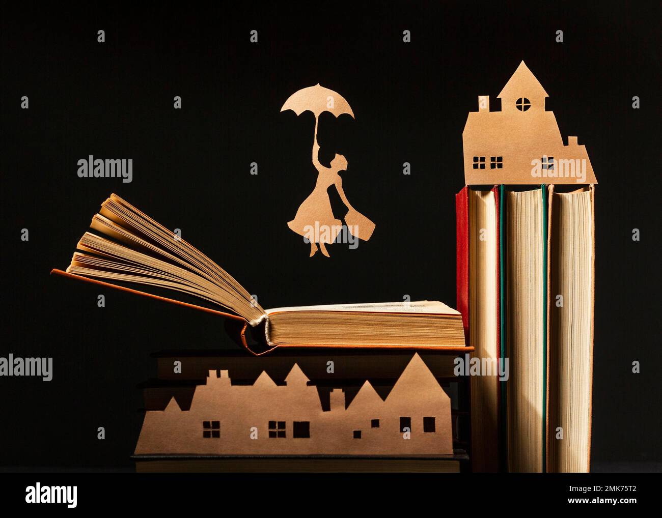 beautiful composition different books. High resolution photo Stock