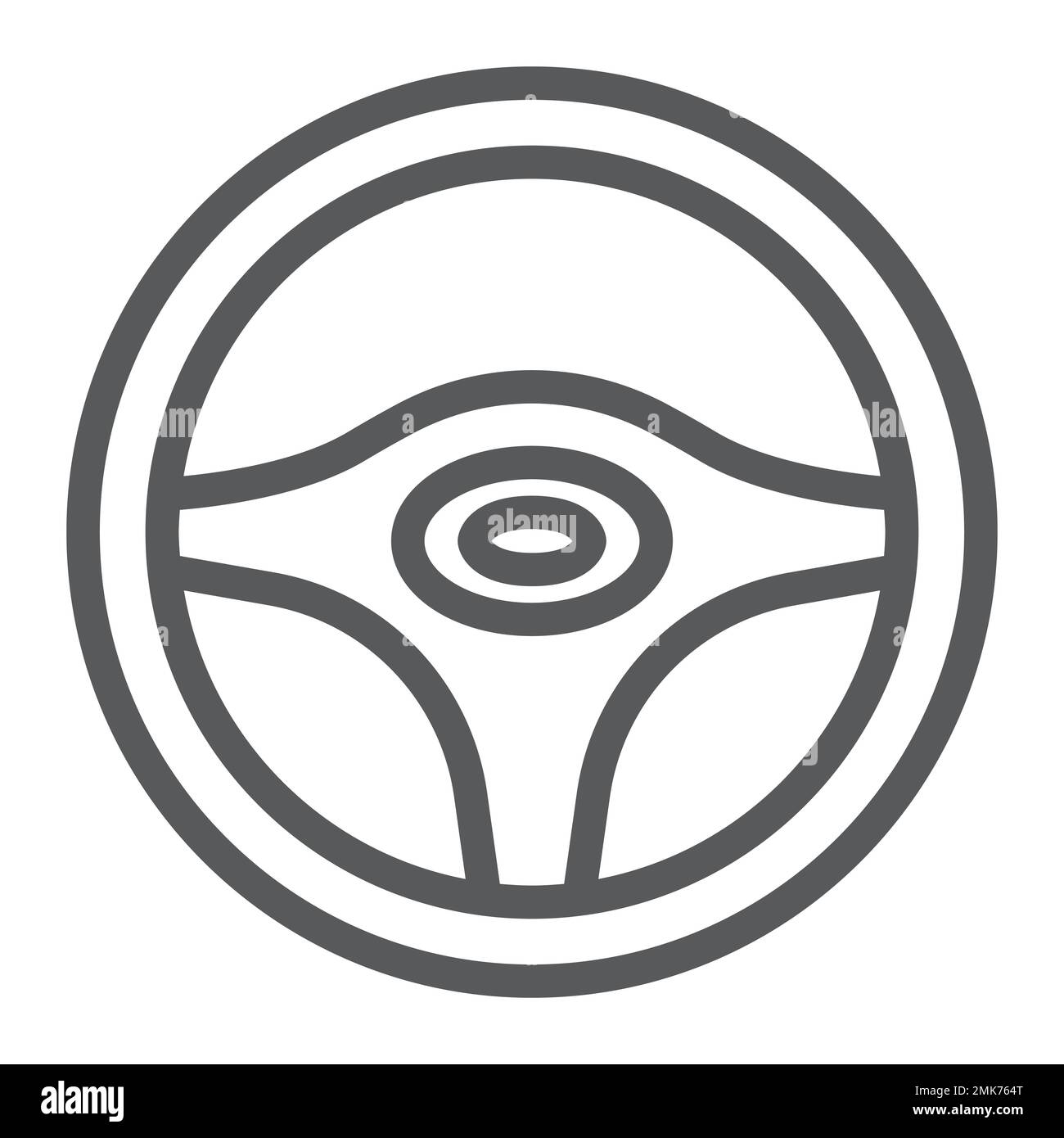 Steering wheel line icon, auto and drive, car wheel sign, vector