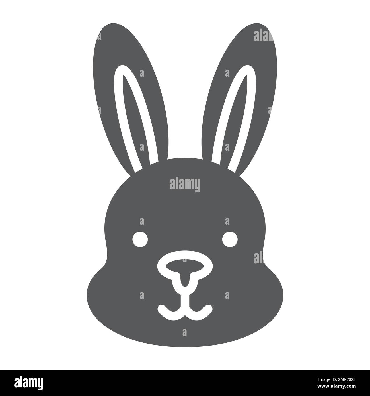 Rabbit glyph icon, hare and animal, bunny sign, vector graphics, a ...