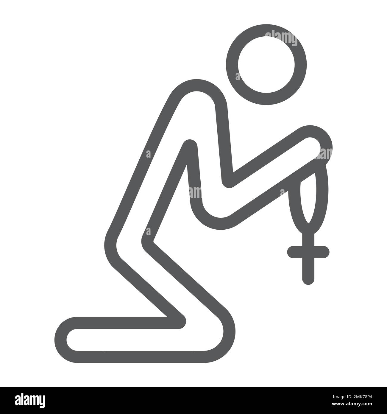 Prayer line icon, religious and pray, person sign, vector graphics, a linear pattern on a white background, eps 10. Stock Vector