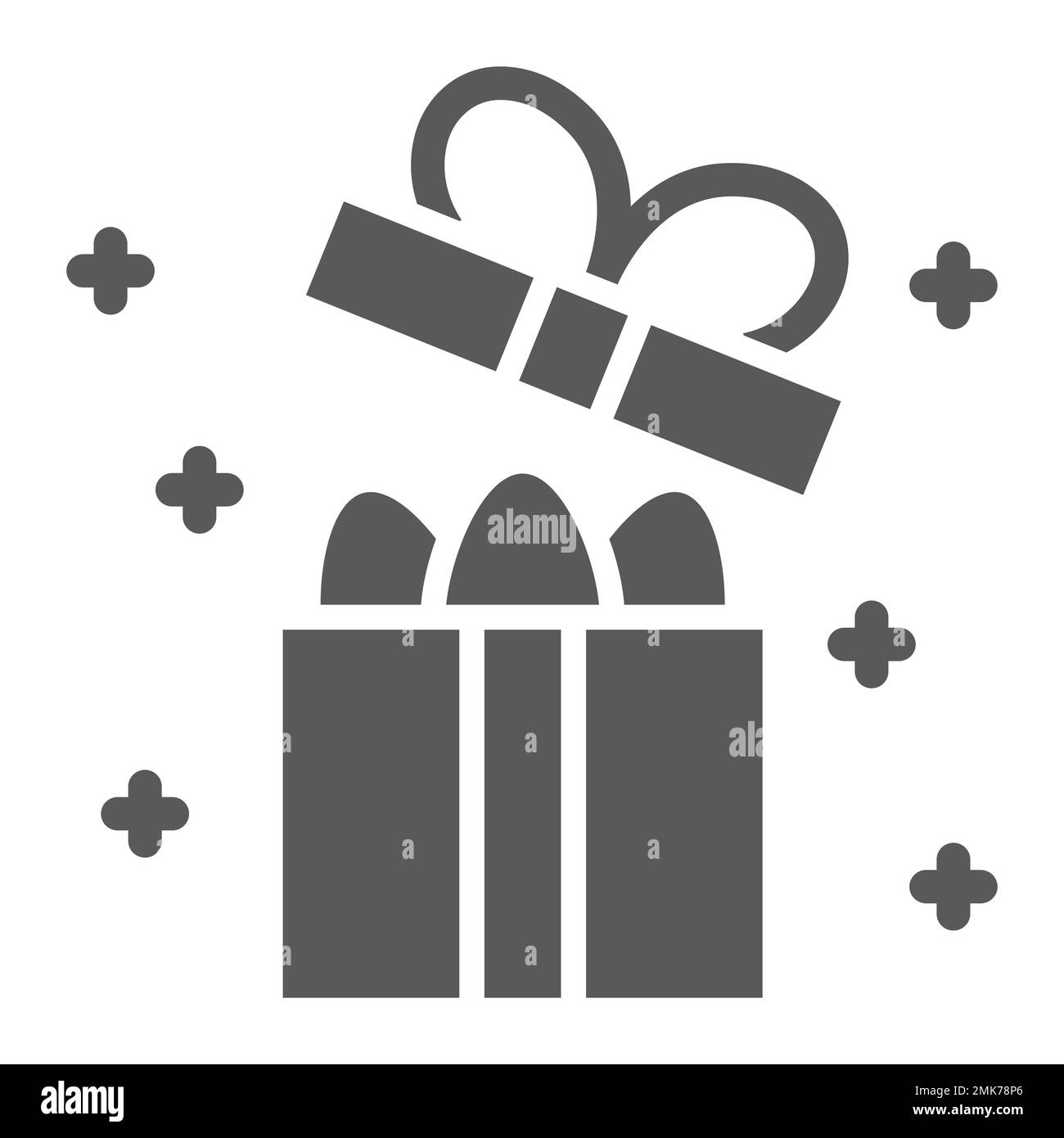 Easter gift box glyph icon, present and easter, eggs in package sign, vector graphics, a solid pattern on a white background, eps 10. Stock Vector