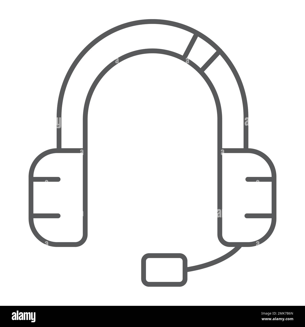 Customer service thin line icon, support and service, headset sign ...