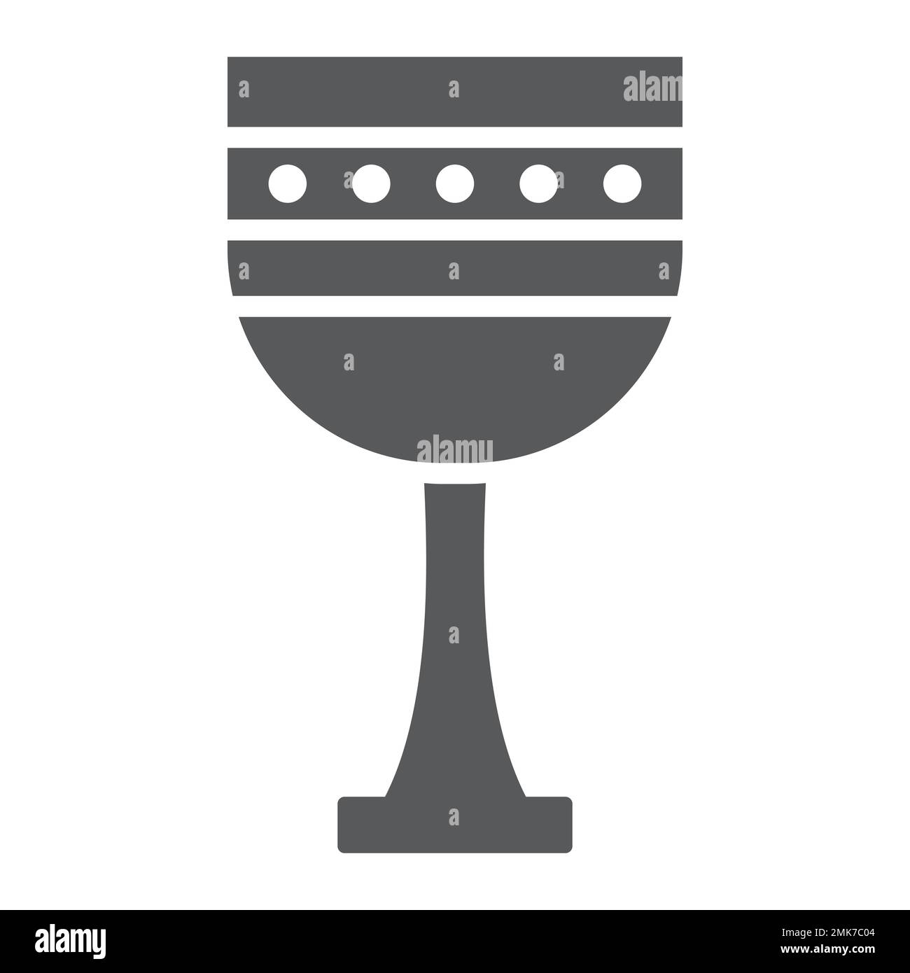 Chalice glyph icon, religious and christian, holy cup sign, vector