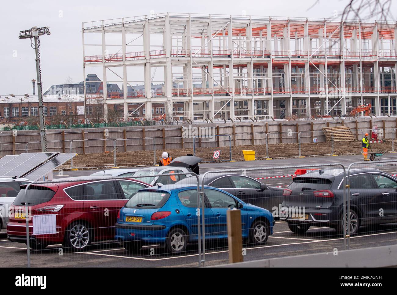 Slough, Berkshire, UK. 28th January, 2023. Work has started on the