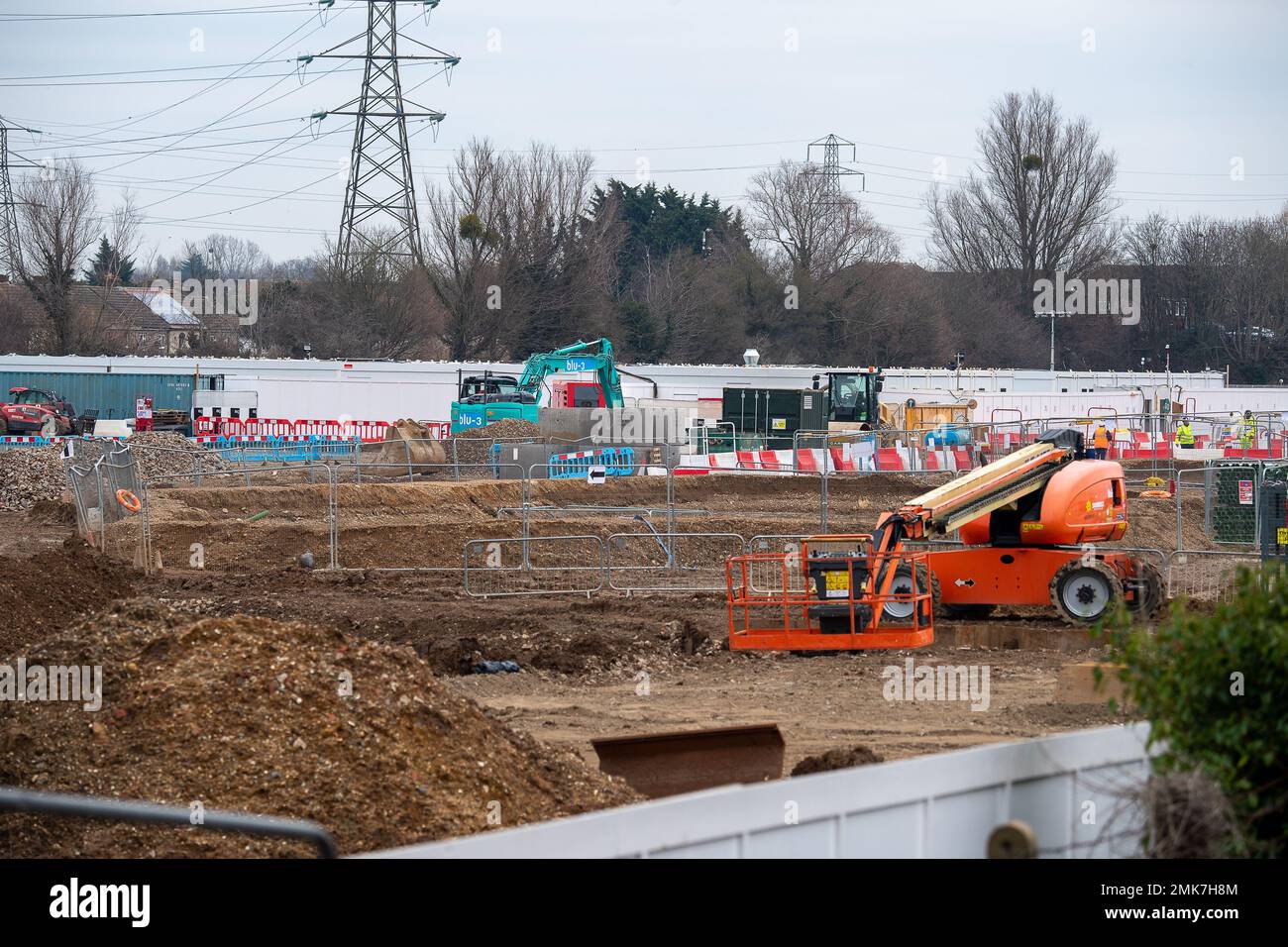 Slough, Berkshire, UK. 28th January, 2023. Work has started on the