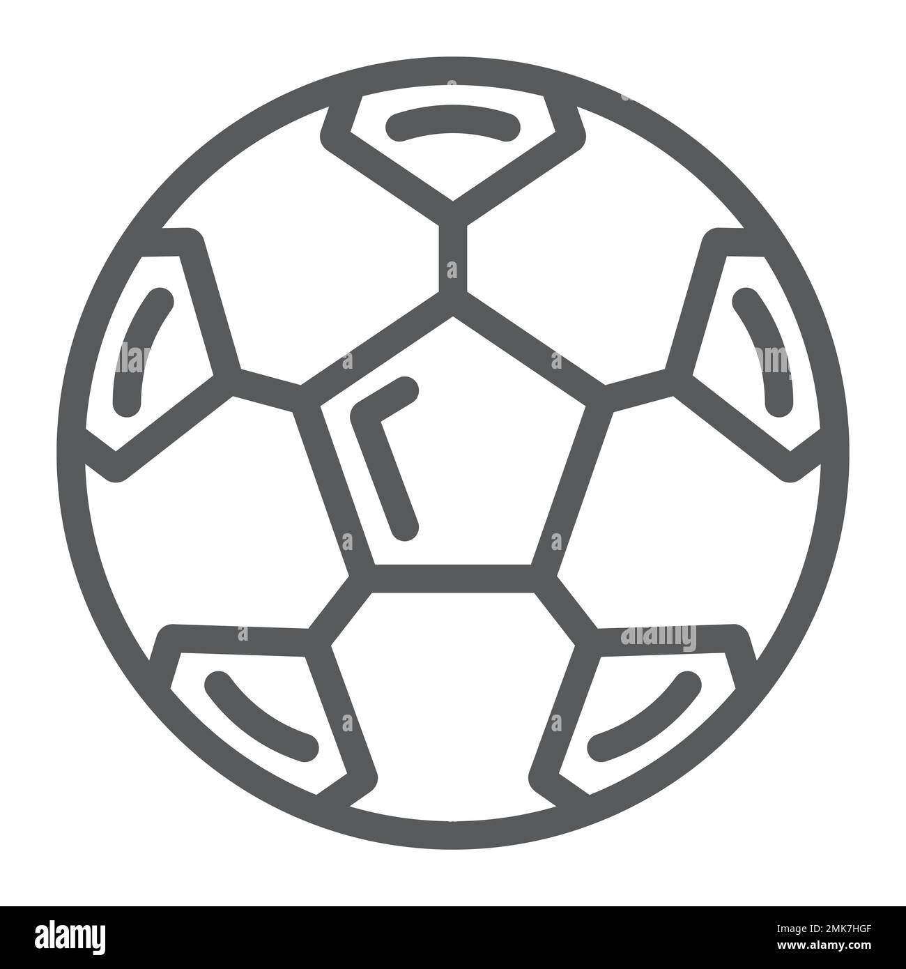 Soccer ball line icon, sport and equipment, football ball sign, vector graphics, a linear